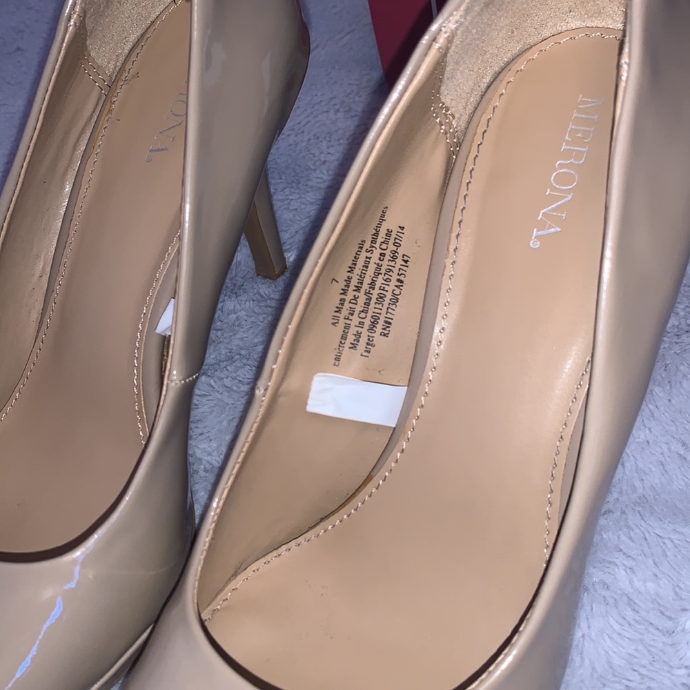 Merona - Glossy Taupe Colored Heels - Picture 2 of 6